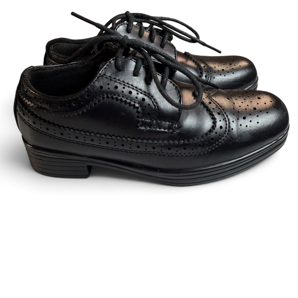 Kids Ace Black Wingtip Oxford Dress Shoes Size 11M Brogue Lace Up Formal